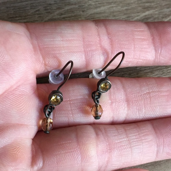 2 for $10 Vintage Copper and Crystal Earrings - Picture 4 of 4